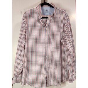 IZOD XL Advantage Performance Slim Fit Easy Care Checkered Shirt 17/17.5 34/35